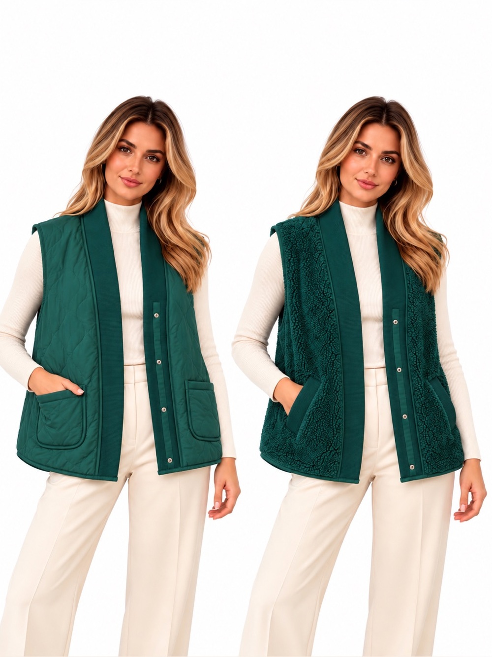 Westbound Reversible Vest Reversible Sherpa Vest in Green XL Like New